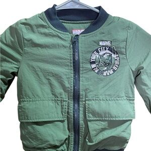 Marvel Olive Green Jacket with Logo Size 3T